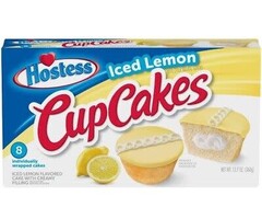 Hostess Hostess CupCakes Iced Lemon, Iced Lemon Flavored Cake with Creamy Filling 360gr