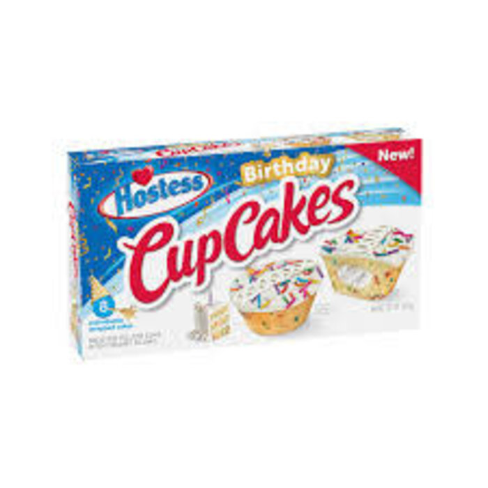 Hostess Hostess Cup Cakes Birthday, Frosted Yellow Cake with Creamy Filling 371gr