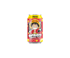 BobbaSan Drink BobbaSan Bubble Tea One Piece Luffy, StrawBerry & Peach Flavour 330ml