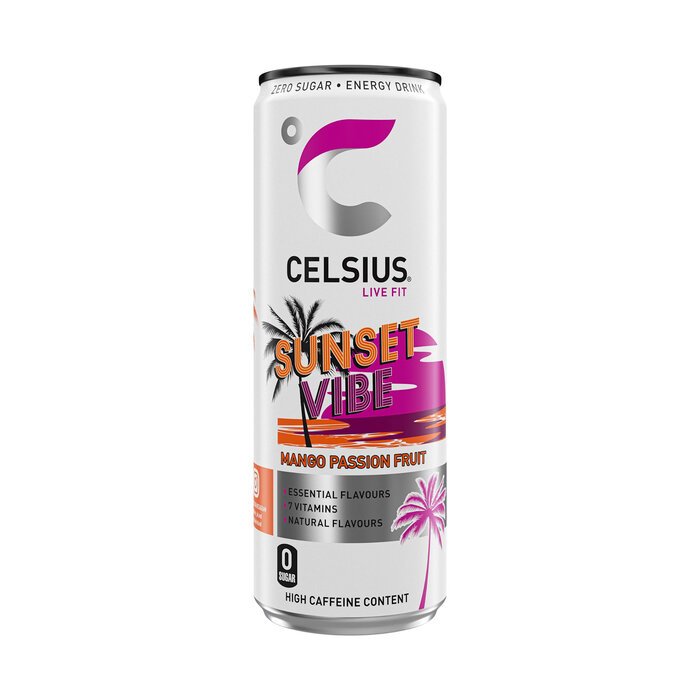 Celsius Drink Celsius Sunset Vibe, Mango Passion Fruit Flavour 355ml