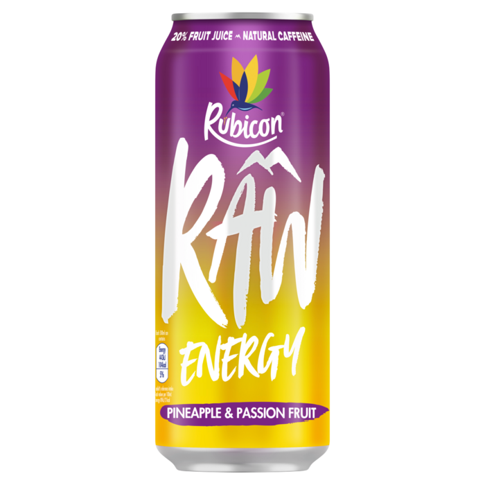 RubiCon Raw Drink RubiCon Raw Energy, PineApple & Passion Fruit, Natural Caffeine 500ml