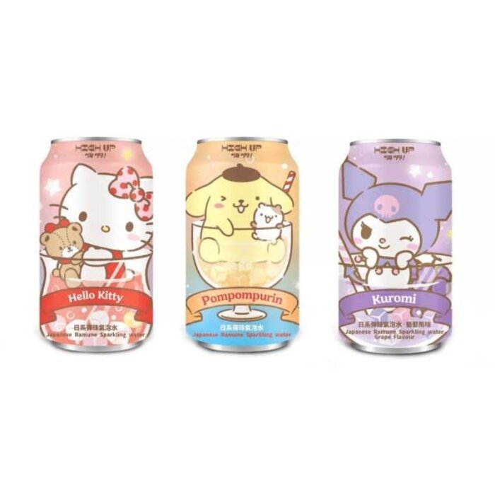 Sanrio Drinks SanRio Line Friends Japanse Ramune Sparkling Water StrawBerry Daifuku Flavour 330ml