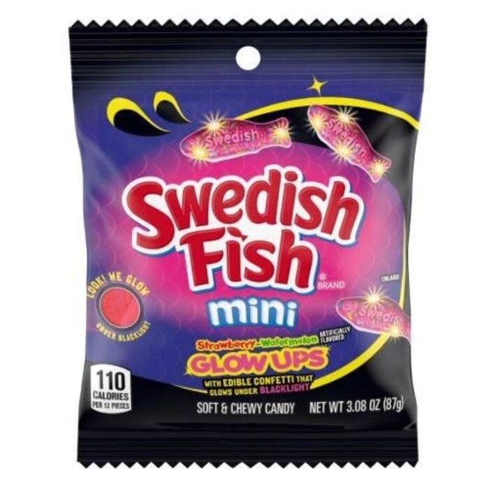 Swedish Fish Candy Swedish Fish GlowUps StrawBerry-WaterMelon 87gr