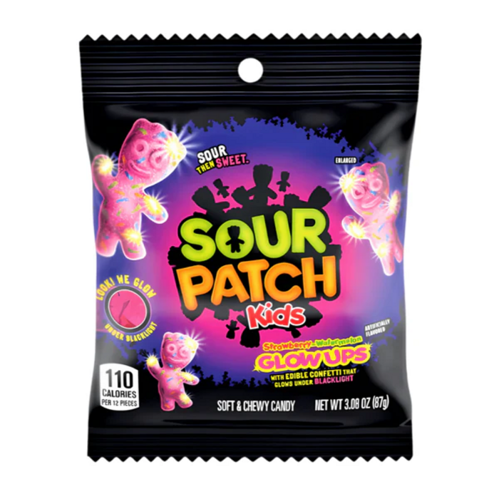 Sour Patch Kids Candy Sour Patch Kids GlowUps StrawBerry-WaterMelon 87gr