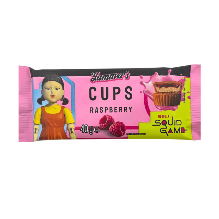 Yummer's Chocolate Squid Game Cups RaspBerry 40gr