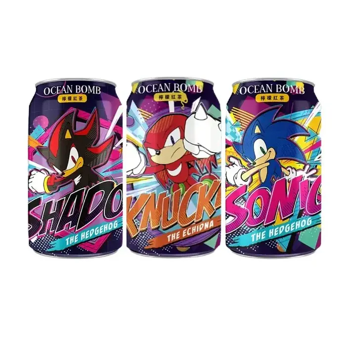 Ocean Bomb Drink Ocean Bomb Sonic The HedgeHog, Shadow The HedgeHog, Lemon Black Tea Flavor 315ml