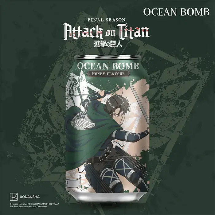 Ocean Bomb Drink Attack on Titan, Levi, Honey Flavour 330ml
