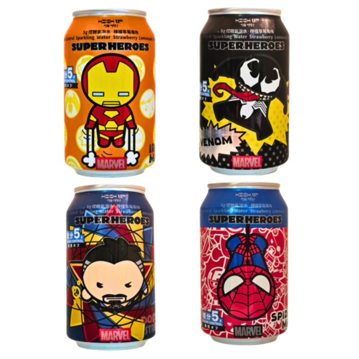 Drink SuperHeroes Marvel Sparkling Water StrawBerry Lemonade Flavour 330ml