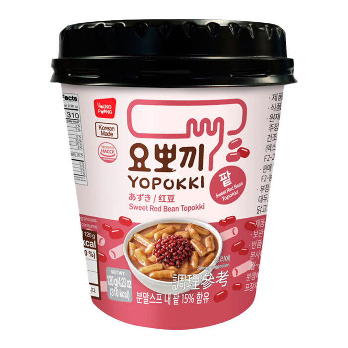 Yopokki Food YoPokki RiceCake Cup Sweet Red Bean 120gr Korea