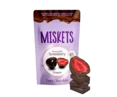 Miskets Chocolate Miskets Dark Chocolate Coated StrawBerry Freeze Dried 80gr Turkey