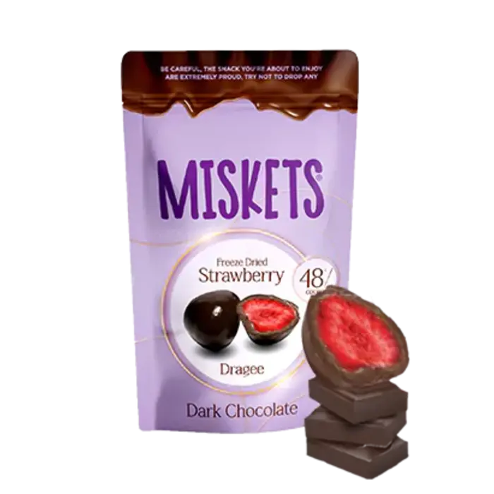 Miskets Chocolate Miskets Dark Chocolate Coated StrawBerry Freeze Dried 80gr Turkey