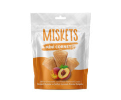 Miskets Chocolate Miskets Cornet White Chocolate Peach 50gr Turkey