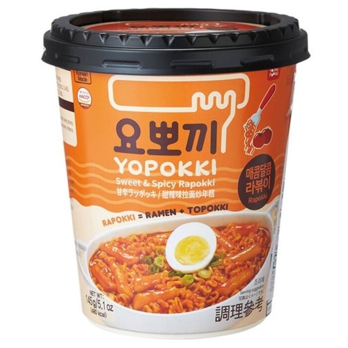 Yopokki Food YoPokki RiceCake & Ramen Cup KimChi 145gr Korea