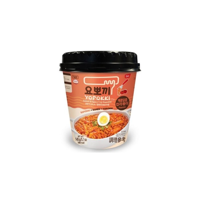 Yopokki Food YoPokki RiceCake & Ramen Cup Sweet Spicy 145gr Korea