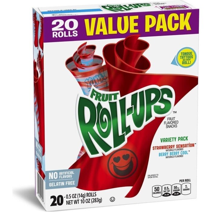 Roll-Ups Candy Fruit-Roll Ups StrawBerry Blast & Berry Berry Cool 283gr