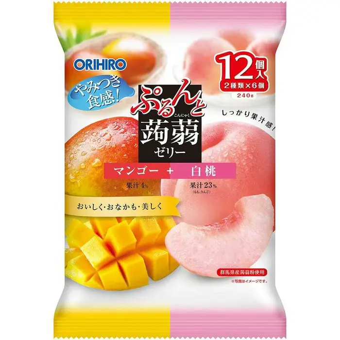 ORIHIRO Candy Konjac Mango & Peach Jelly 240gr Japan