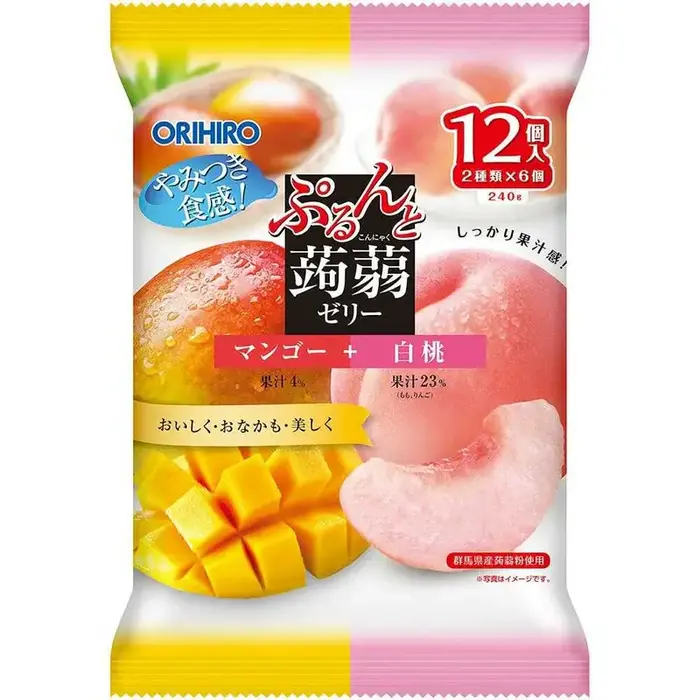 ORIHIRO Candy Konjac Mango & Peach Jelly 240gr Japan