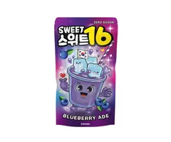 Sweet 16 Drink Sweet 16 BlueBerry Ade Zero 200ml Korea