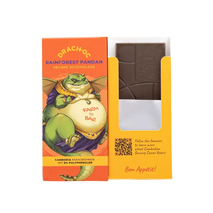 Drach-Oc Chocolate Drach-Oc RainForest Pandan, Vegan 40gr Cambodia