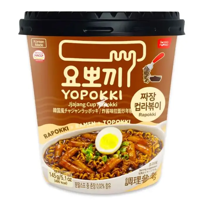 Yopokki Food YoPokki RiceCake & Ramen Cup JjaJang 145gr Korea