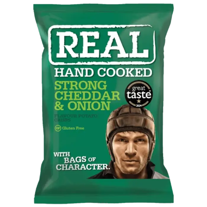 Real Chips Real Hand Cooked Strong Cheddar & Onion 150gr