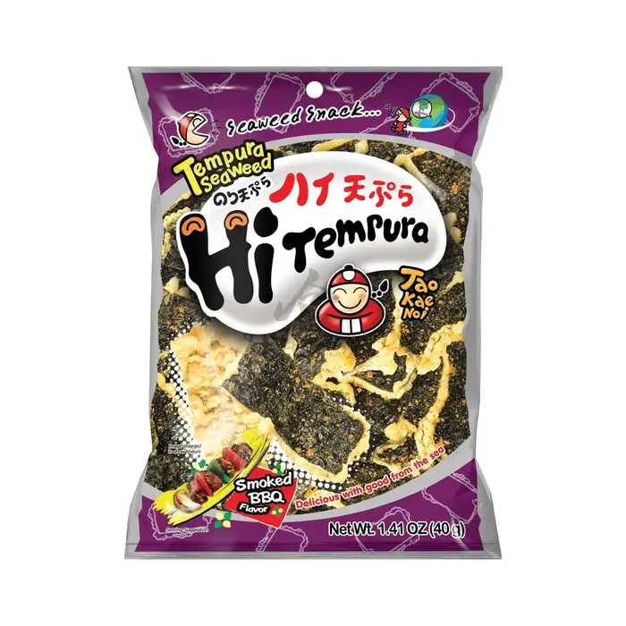 Tao Kae Noi Hi Chips Tempura SeaWeed Snack Smoked Barbecue Flavour 40gr Thailand