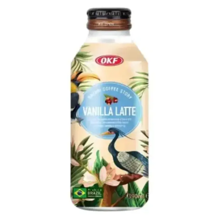 OKF Drink Premium Vanilla Latte, Safari Coffee Story, Arabica Brazil 390ml Korea