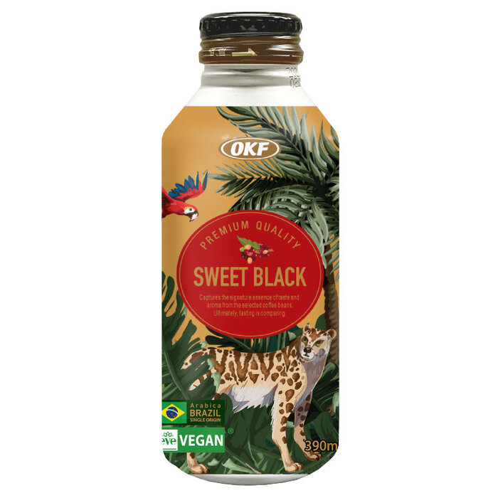 OKF Drink Premium Sweet Black, Safari Coffee Story, Arabica Brazil 390ml Korea