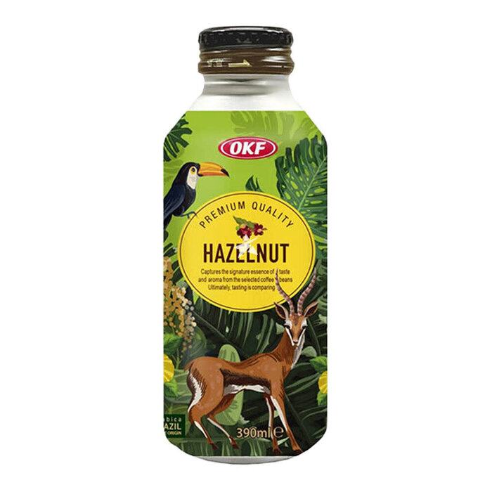 OKF Drink Premiun HazelNut, Safari Coffee Story, Arabica Brasil 390ml Korea