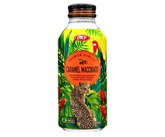 OKF Drink Premiun Caramel Macchiato, Safari Coffee Story, Arabica Brasil 390ml Korea