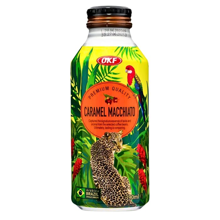 OKF Drink Premium Caramel Macchiato, Safari Coffee Story, Arabica Brazil 390ml Korea