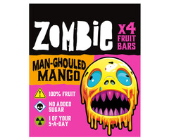 ZomBie Candy Zombie Man-Ghouled Mango Fruit Leatherz Bars 100gr ( 4 x 25gr )