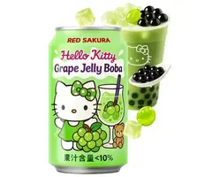 Hello Kitty Drink Hello Kitty Grape Bubble Tea 310ml Taiwan