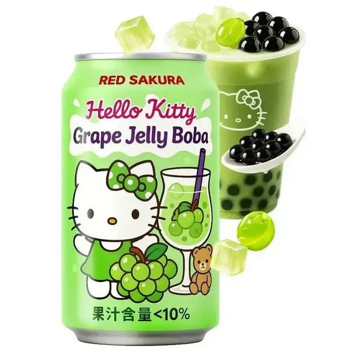 Hello Kitty Drink Hello Kitty Grape Bubble Tea 310ml Taiwan