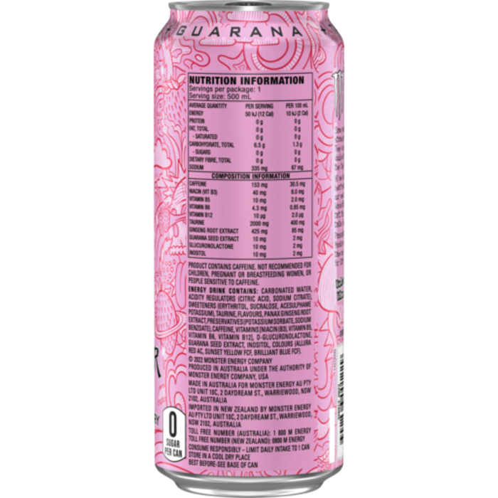Monster Drinks Monster Ultra StrawBerry Dreams Zero Sugar 500ml