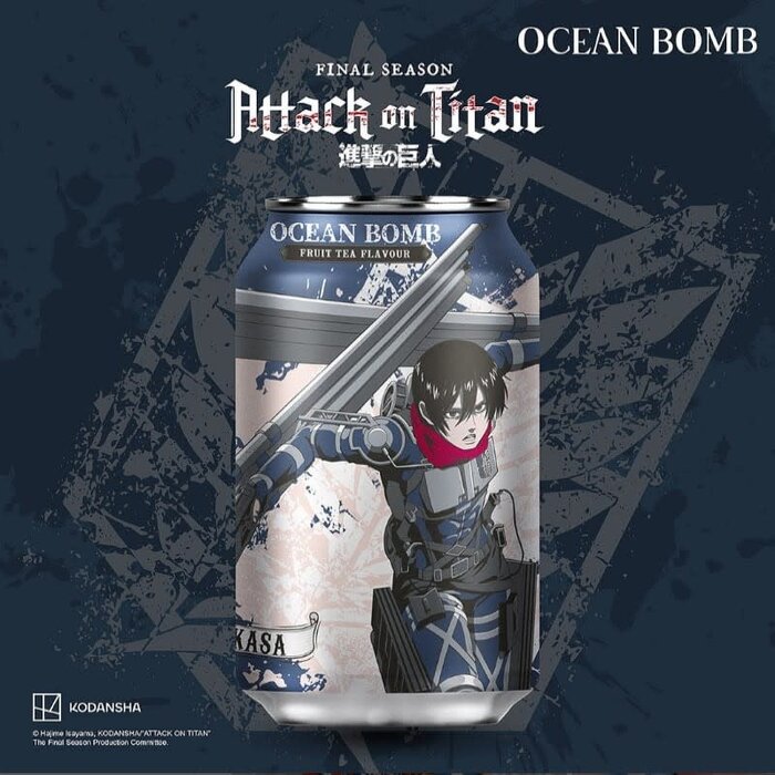 Ocean Bomb Drink Attack on Titan, Mikasa, Fruit Tea Flavour 330ml