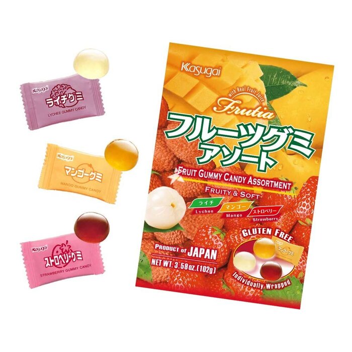 Kasugai Candy Fruit Gummy Candy Assortment 102gr Japan