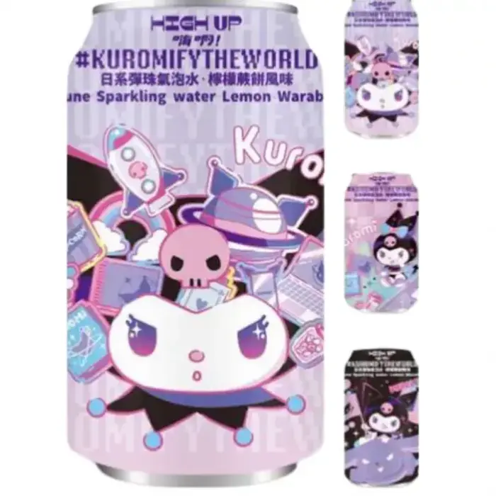 Sanrio Drink Sanrio Kuromi Lemon Warabimochi Sparkling Ramune 330ml Taiwan