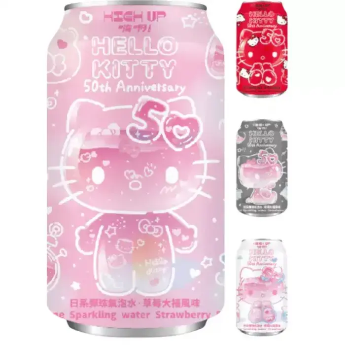 Sanrio Drink Sanrio Hello Kitty StrawBerry Sparkling Ramune 330ml Taiwan