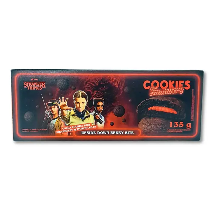 NetFlix Cookies Stranger Things Yummer's, Cocoa Cookies with StrawBerry Flavored Cream 135gr