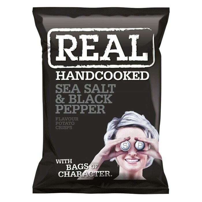 Real Chips Real Hand Cooked Sea Salt & Black Pepper 150gr UK