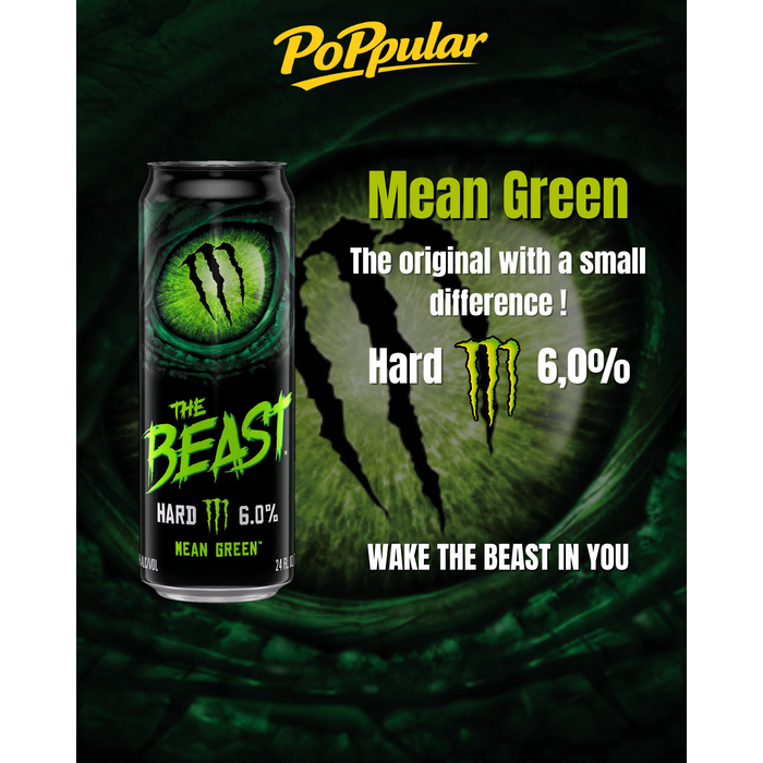 Monster Drink Monster The Beast HARD, Mean Green 355ml US