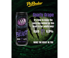Monster Drink Monster The Beast HARD, Gnarly Grape 355ml US