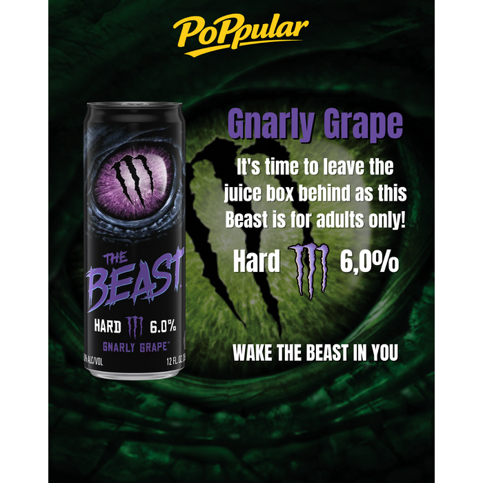 Monster Drink Monster The Beast HARD, Gnarly Grape 355ml US