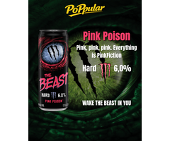 Monster Drink Monster The Beast HARD, Pink Poison 355ml US