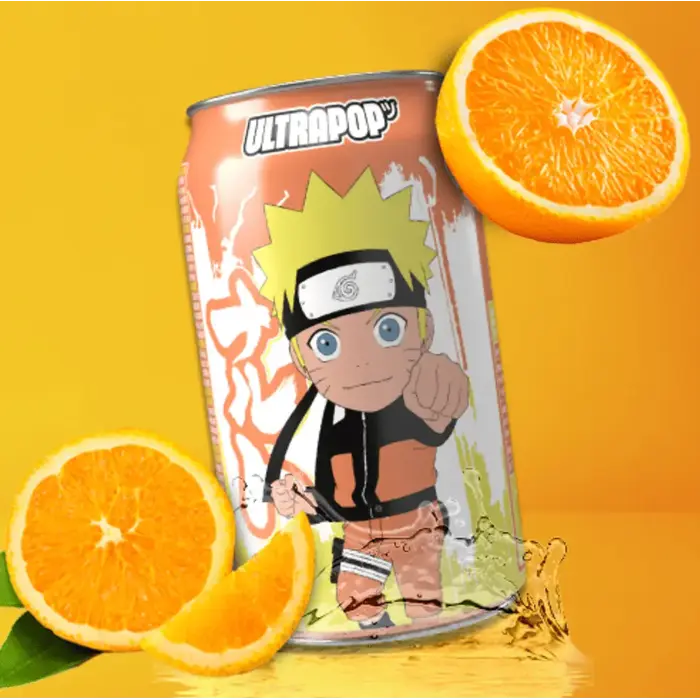 Ultra Pop Drink UltraPop Naruto Shippuden Naruto, Orange Flavour 330ml