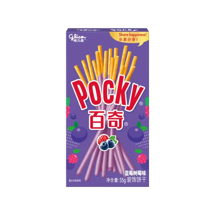 Pocky Cookies Glico Pocky BlueBerry and RaspBerry 55gr China