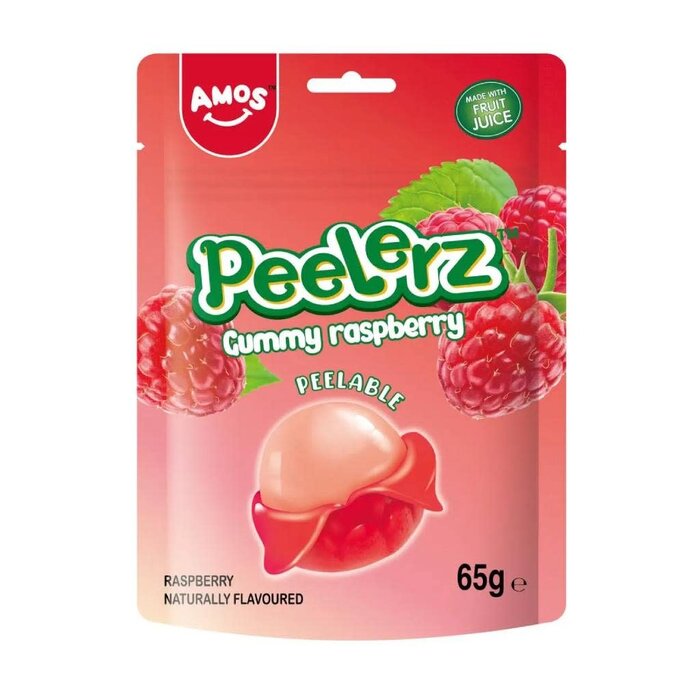 Amos Candy Peelerz Gummy RaspBerry 65gr