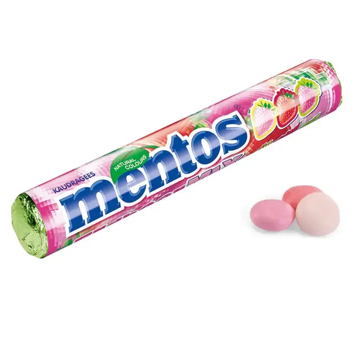 Mentos Candy Mentos StrawBerry Mix Sweet Original Sour 37,5gr ErdBeer