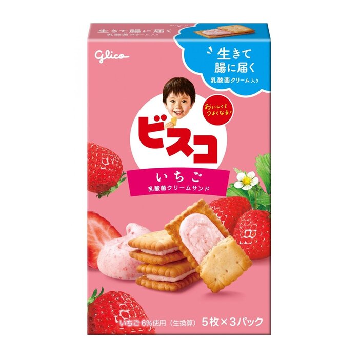 Glico Cookies Bisco Milky StrawBerry 64,5gr